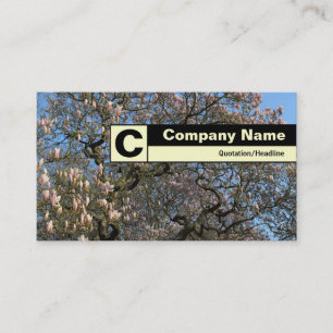 Tarjeta De Visita Monograma marcado con bordes - Árbol de magnolia e