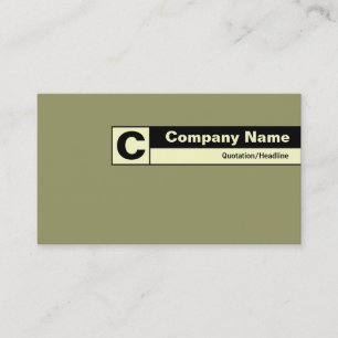 Tarjeta De Visita Monograma marcado con bordes - Marrón verde 999966