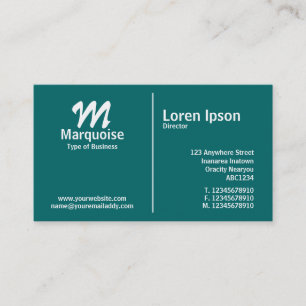 Tarjeta De Visita Monograma medio blanco de la regla - trullo