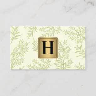 Tarjeta De Visita Monograma metálico de oro   Sucursal Juniper