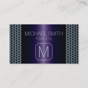 Tarjeta De Visita Monograma Metalizado inoxidable Purple Luxury