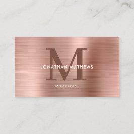 Tarjeta De Visita Monograma Metalizado Rubor con pincel profesional 