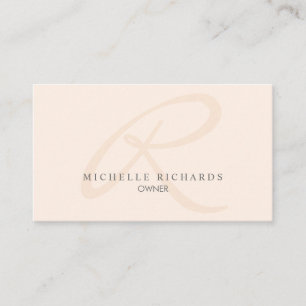 Tarjeta De Visita Monograma Minimalista elegante y agudo