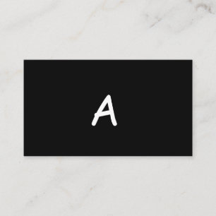 Tarjeta De Visita monograma minimalista moderno blanco negro simple 