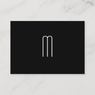 Tarjeta De Visita Monograma minimalista moderno en negro
