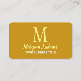 Tarjeta De Visita Monograma Minimalista moderno Monograma mostaza Am