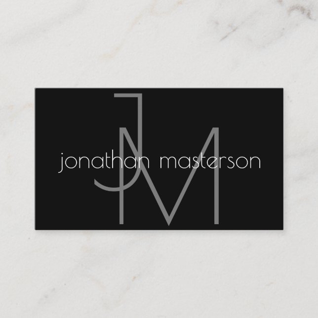 Tarjeta De Visita Monograma minimalista profesional moderno (Anverso)