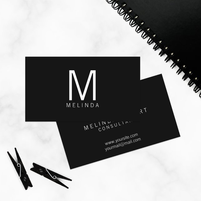 Tarjeta De Visita Monograma Minimalista profesional moderno (Subido por el creador)