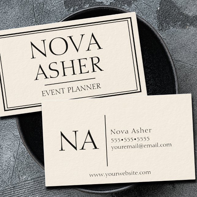 Tarjeta De Visita Monograma Minimalista simple profesional elegante (Subido por el creador)