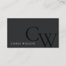 Monograma mínimo simple blanco y negro inicial