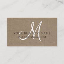 Monograma mínimo simple de lino marrón de cacao