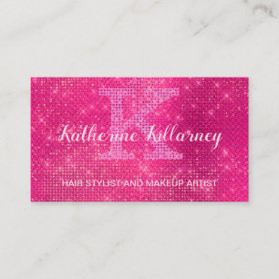 Tarjeta De Visita Monograma Moda de espuma de diamante glamuroso