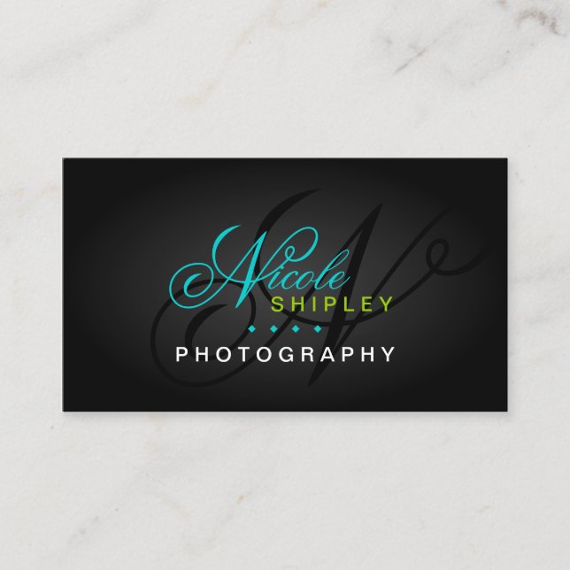 Tarjeta De Visita Monograma moderno (Anverso)