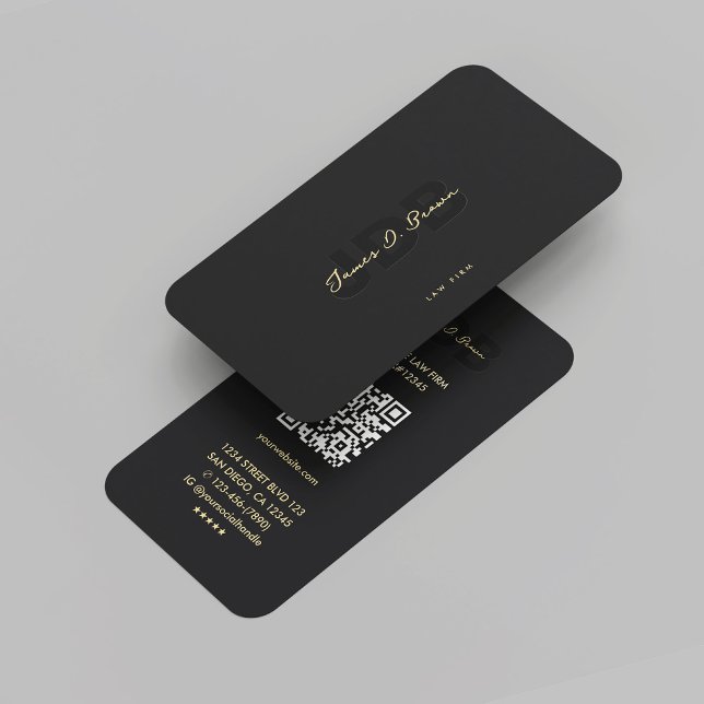 Tarjeta De Visita Monograma moderno abogada jurídica abogada Black G (Modern Monogram Legal Law Firm Lawyer Black Gold Business Card
)