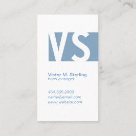 Tarjeta De Visita Monograma moderno (azul)