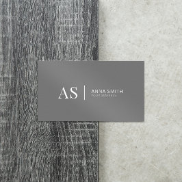 Tarjeta De Visita Monograma moderno con estilo gris