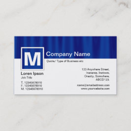 Tarjeta De Visita Monograma moderno - Cortina azul