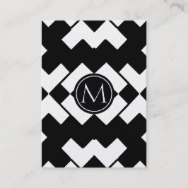 Tarjeta De Visita Monograma moderno de Chevron
