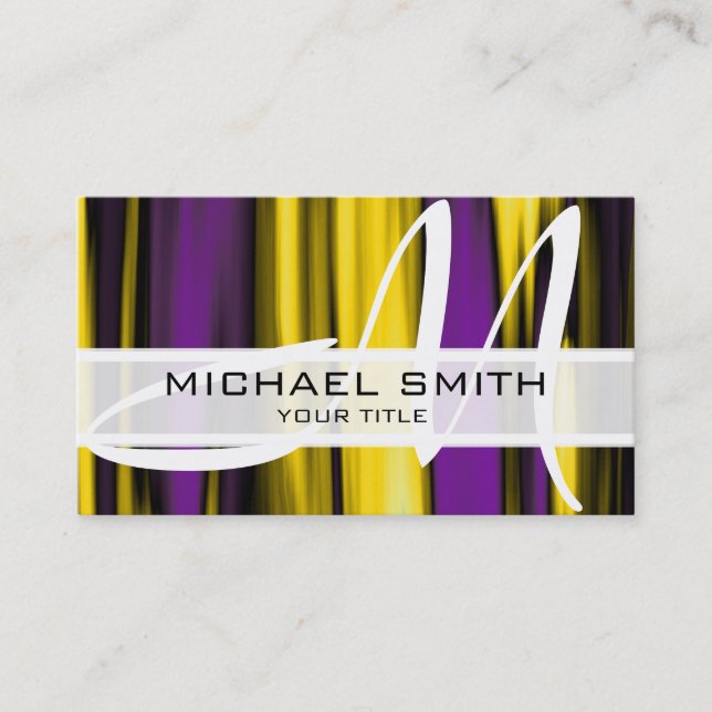 Tarjeta De Visita Monograma moderno de color abstracto #4 (Anverso)