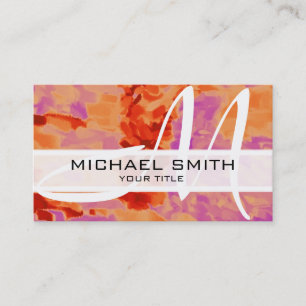 Tarjeta De Visita Monograma moderno de color abstracto #40