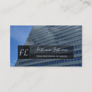 Tarjeta De Visita Monograma moderno de construcción de oficinas en f