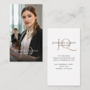Tarjeta De Visita Monograma moderno de foto para contable