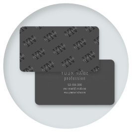 Tarjeta De Visita Monograma moderno de nombre (u otro texto) en gris
