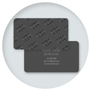 Tarjeta De Visita Monograma moderno de nombre (u otro texto) en gris