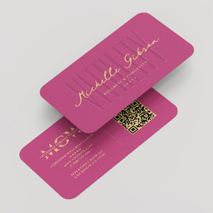 Tarjeta De Visita Monograma moderno de oro rosado de nutricionista