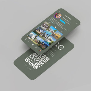 Tarjeta De Visita Monograma moderno de Realtor en Instagram Sabor in