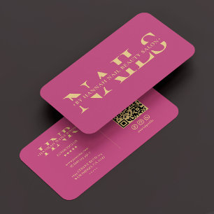 Tarjeta De Visita Monograma moderno de tecnología de las uñas manicu