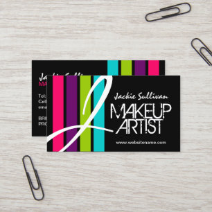 Tarjeta De Visita Monograma moderno del artista de maquillaje del