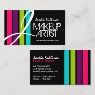 Tarjeta De Visita Monograma moderno del artista de maquillaje del