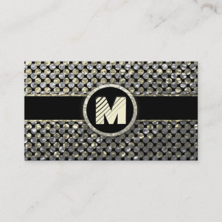 Tarjeta De Visita Monograma moderno del oro y de la plata