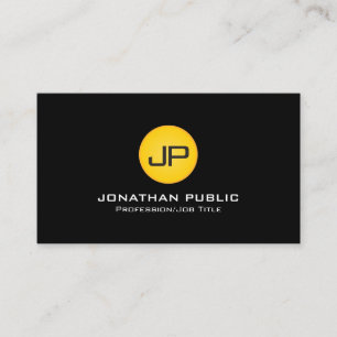 Tarjeta De Visita Monograma moderno diseño elegante profesional negr