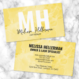 Tarjeta De Visita Monograma moderno elegante amarillo