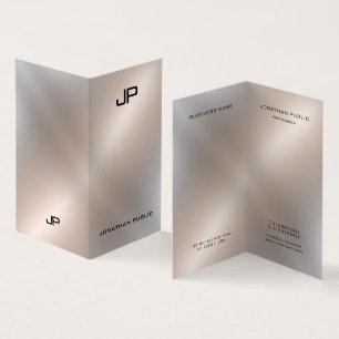 Tarjeta De Visita Monograma moderno elegante con aspecto metálico de