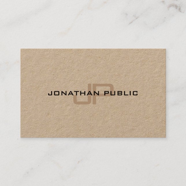 Tarjeta De Visita Monograma moderno elegante superior de lujo del (Anverso)