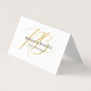 Tarjeta De Visita Monograma moderno exclusivo minimalista en color d