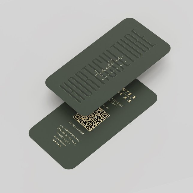 Tarjeta De Visita Monograma moderno Horticultura Horticulturista Ver (Modern Monogram Horticulture Horticulturist Green Business Card
)