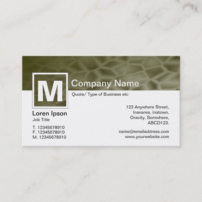 Tarjeta De Visita Monograma moderno - Maná (Anverso)