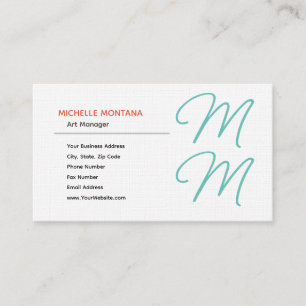 Tarjeta De Visita Monograma Moderno Minimalista Elegante Sencillo