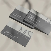 Monograma Moderno Minimalista Gris Profesional