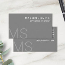 Monograma Moderno Minimalista Gris Profesional