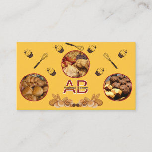 Tarjeta De Visita Monograma moderno Panadería profesional Personaliz