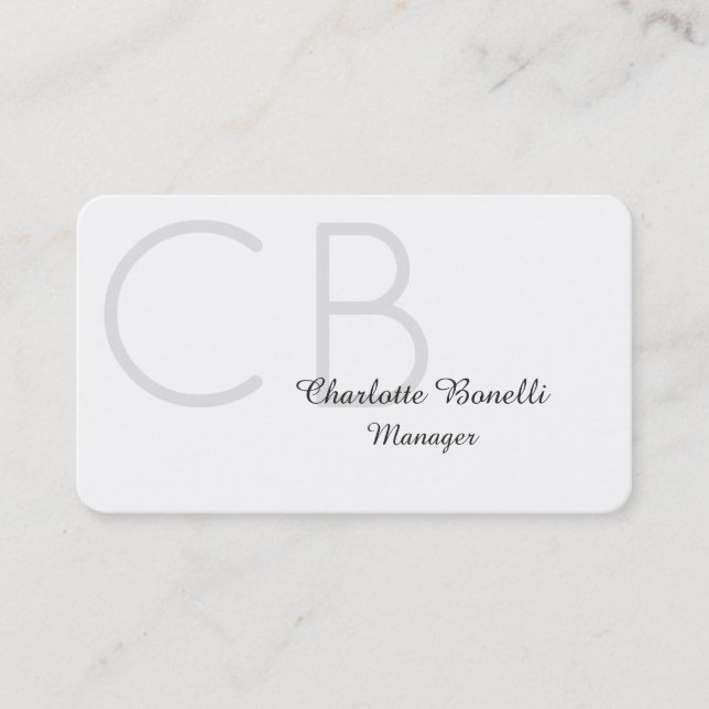 Tarjeta De Visita Monograma moderno profesional creativo Minimalista (Anverso)