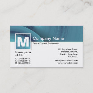 Tarjeta De Visita Monograma moderno - Ruedas abstractas - Azul