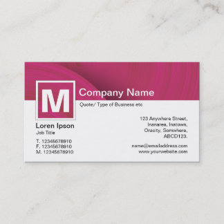 Tarjeta De Visita Monograma moderno - Ruedas abstractas - Crimson