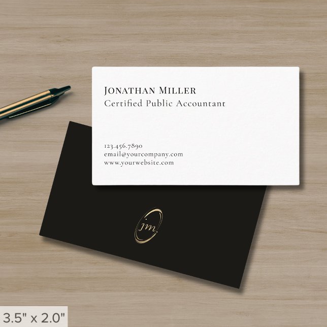 Tarjeta De Visita Monograma moderno simple (Subido por el creador)