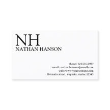 Monograma moderno simple en blanco y negro